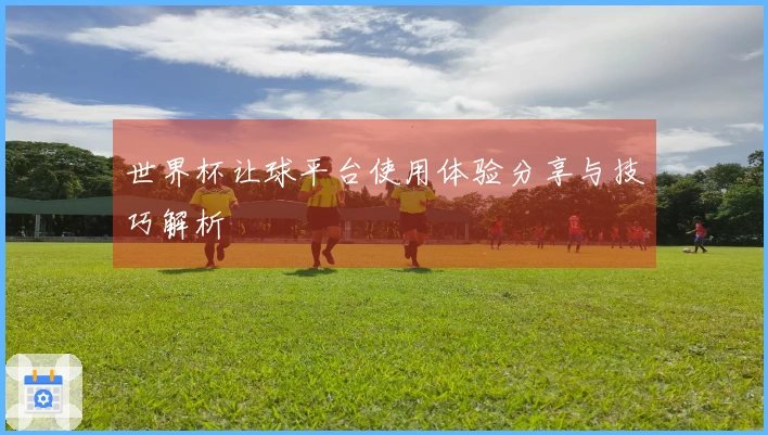 世界杯让球平台使用体验分享与技巧解析